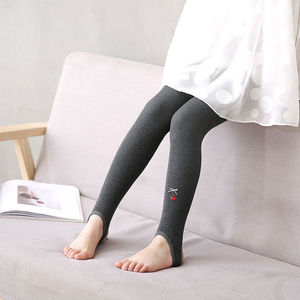 春秋纯棉中厚女童九分打底裤儿童踩脚裤袜小女孩连裤袜4-6-8-10岁