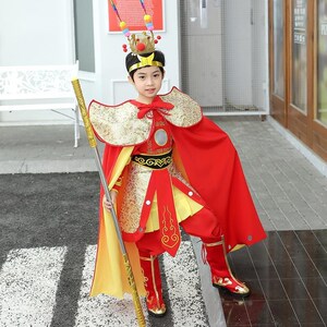 齐天大圣套装美猴王表演舞台演出服儿童孙悟空衣服儿万圣节cos服