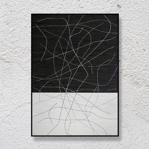 新品室调极象抽简人物线条小众艺术样板间l玄关装饰画卧格客厅挂