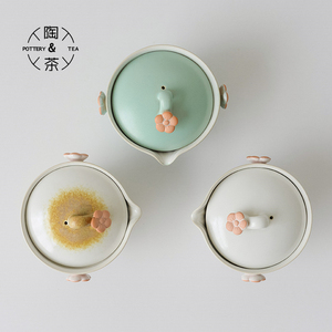 陶与茶快客杯一壶二杯女士日式家用简易两杯1人2人便携式旅行茶具