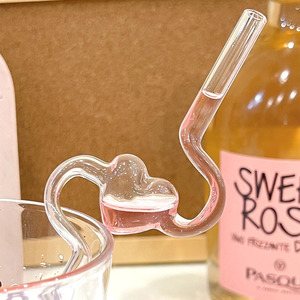 爱心吸管耐热玻璃创意透明产妇水杯奶茶喝水家用网红女生吸管