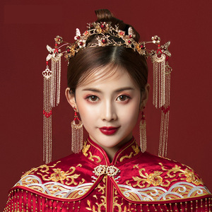 秀禾服头饰2022新款秀禾发饰中式新娘凤冠大气婚礼复古古装结婚女