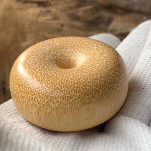 实心竹平安扣面包圈吊坠男女项链情侣玉竹钥匙扣挂件竹子手把件