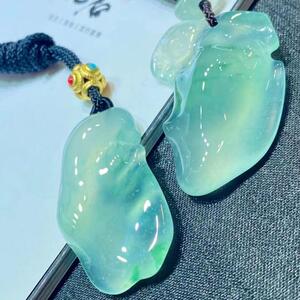 冰种绿水随形万象自由冥想翡翠挂件 天然缅甸金玉石珠宝吊坠玉坠