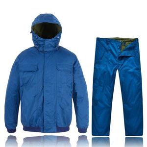 91地勤棉服男士冬季加厚防寒保暖蓝色棉衣棉裤户外防风作业作训服