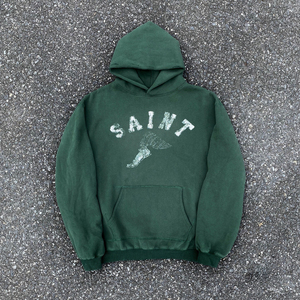 rapper穿搭高街美式街头帽衫简约vintage水洗做旧连帽卫衣