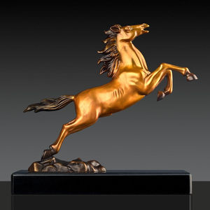 金乐品纯铜马摆件腾飞马商务馈赠礼品定制一马当先客厅招财铜工艺