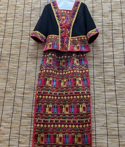 【三月黎好】海南少数民族黎族黎锦服饰长裙套装花边七分袖女装