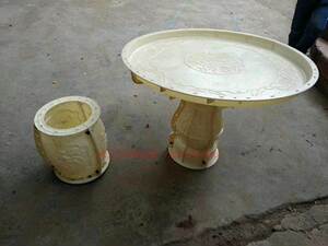 仿古水泥桌子模具庭院水泥桌椅凳子塑钢模型圆形花园仿石混泥土磨