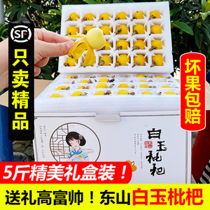 礼盒装正宗苏州东山白玉枇杷白沙新鲜水果琵琶大果5斤顺丰甜