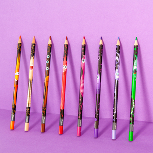 小怪色彩色铅笔2q4色 儿童美术绘画三角彩铅小学生涂兽画笔