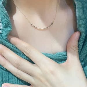 官网tiffany蒂芙尼笑脸项链蒂凡尼锁骨链smile提夫尼旗舰微笑项链
