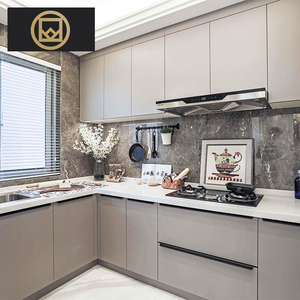 现代简约厨房整体橱柜定制家用实木多层柜体岩板石英石台面工厂店