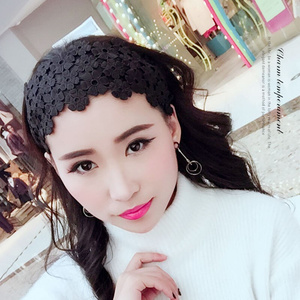 抖音p遮挡白发头顶头发发带女洗脸交叉自拧甜美短发防滑头箍发同