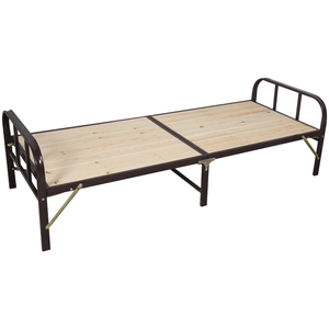 新疆包邮实木单人床折叠床1.2米1.5米双人床简易木板床四折床铁艺