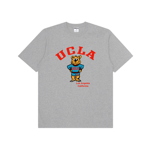 夏季美国名校加州大学ucla校服纯棉宽松短袖学院风可爱叉腰熊t恤
