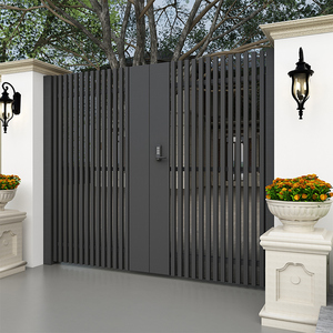 户外庭院不锈钢大门极简院子花园入户门现代别墅栅栏单双开电动门