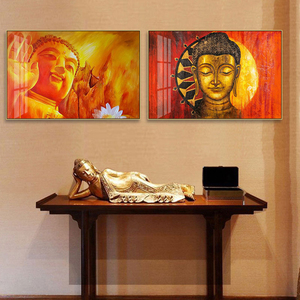 释迦牟尼佛像挂画玄关中堂供奉画像装饰画泰国佛手禅意客厅壁画