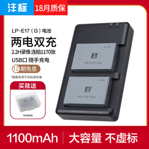 沣标佳能LP-E17电池EOS R50 R8 R10 RP M6 mar2 850D 200D二代微单M3相机760D 750D 800D 77D单反LPE17充电器