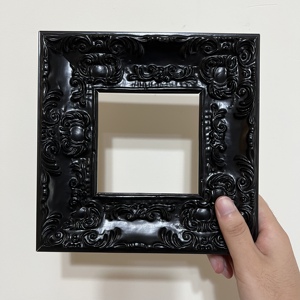 【可以定制】线宽5cm黑色雕花哥特风格欧式复古实木画框相框装裱