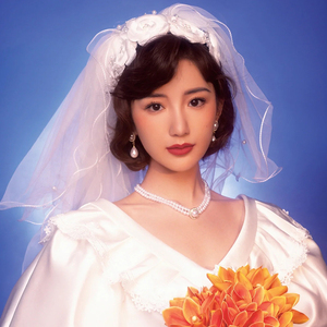 复古港风头纱玫瑰花朵头箍新娘头饰蓬蓬纱婚纱写真拍照发饰配饰品