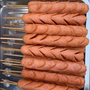 铁板烤肠山东夫宇烤肠铁板烤肠火腿肠淀粉肠油炸香肠热狗约53克o