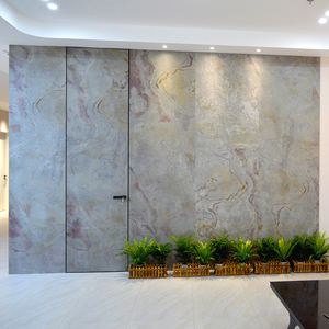 岩板门客厅电视背景墙门一体真实大理石免漆隐框隐形门厂家定制门