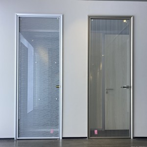 轻奢极窄边框8mm夹丝玻璃门卫生间厕所铝合金夹胶艺术茶色玻璃门