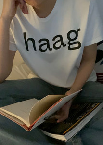 韩国正品    haag1031704   棉100%经典logo短袖上衣