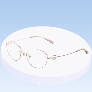 魅影凡客生活3488无框钻石切边无色复古超轻纯钛眼镜女款