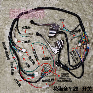 摩托车线路老款脚启动本田cgm125花猫 银猫 全车线路 电缆 大主线