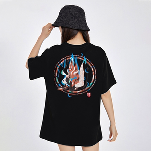 中国潮李宁敦煌飞天莫高窟短袖2022夏季ln新款情侣宽松半截袖t恤