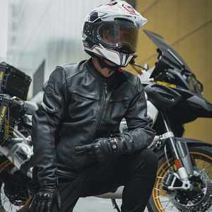 外星蜗牛摩托车骑行服男机车服女款骑士服四季通用复古皮衣防摔服