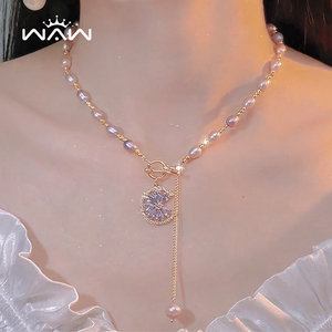 巴洛克淡水珍珠项链女2024新款爆款配饰品高级感轻奢小众锁骨颈链