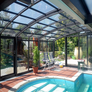 断桥铝窗厂移动伸缩别墅阳台阳光房花园泳池折叠玻璃房露台家直销