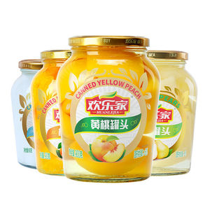 欢乐家黄桃橘子雪梨椰果杨梅罐头混搭多口味组合装900gx4罐2罐