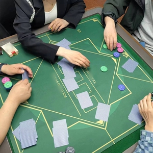 德州扑克桌布加厚澳门扑克牌套装麻将橡胶垫圆形麻将机消音桌垫
