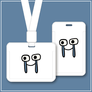 个性趣味简约哭脸表情工牌卡套半透明员工胸卡挂牌可伸缩双面推合款