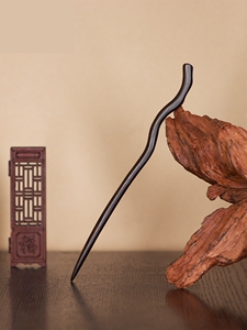 发簪木制檀木加长款古风黑檀木超长木簪简约中国风簪子女盘发挽发