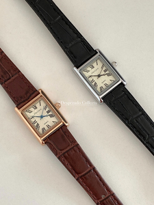 Desperado Collects韩国进口staccato小众设计复古方型皮带手表