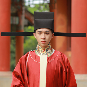 汉裔首服宋制展翅幞头交翅幞头两用古代摄影帽子汉服官帽男