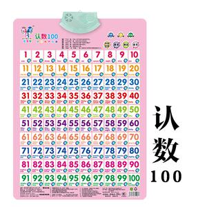 一到一百的数字1-100英语有声挂图宝宝认阿拉伯数字幼儿孩子早教