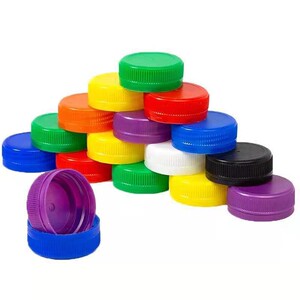 彩色塑料瓶盖4cm矿泉水瓶盖子diy幼儿园手工创意彩色拼图饮料瓶盖