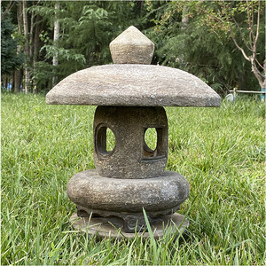 石灯庭院中式日式青石仿古石头宫灯太阳能电石灯笼户外落地灯摆件