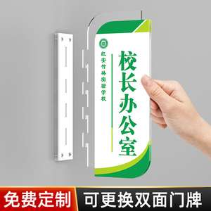 门牌替换式侧挂学校班级牌订制亚克力年级牌校长室教师办公室科室牌侧