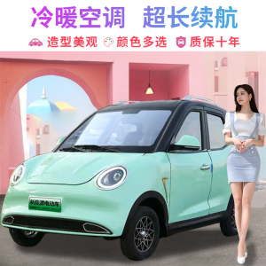 新款电动四轮车家用小型新能源女士接孩子成人老头4轮代步低速车