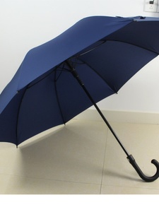 新超大长柄碳纤维伞男士黑胶结实商务防晒弯把雨伞1.2米27寸大黑