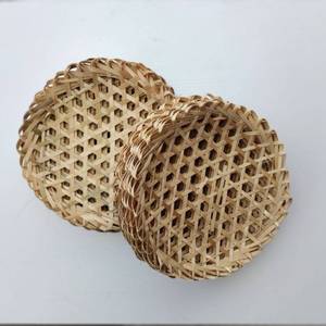 防糊底竹编圆形蒸垫家用手工竹子蒸笼垫竹网垫子锅底炖鱼防粘竹垫