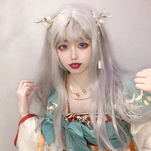 长发女遇见cos造型瑶妹动漫神鹿巴宝莉同款假发荣耀全头套式