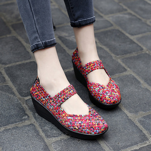 布鞋女厚底脚宽